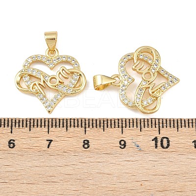 Mother's Day Brass Cubic Zirconia Pendants KK-L251-07G-03-1