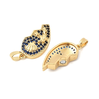 Valentine's Day Brass Micro Pave Cubic Zirconia Split Pendants KK-H251-01D-G-1