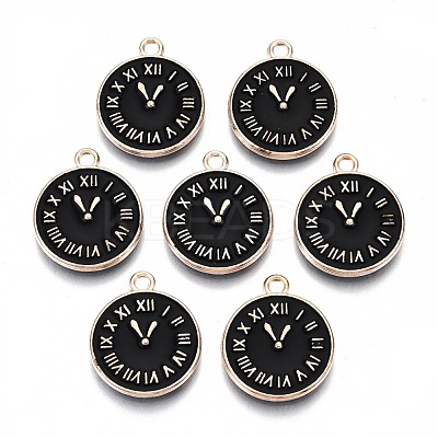 Light Gold Plated Alloy Double Side Enamel Pendants ENAM-Q033-11B-A-RS-1