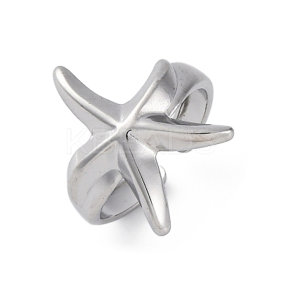 Stafish 304 Stainless Steel Open Cuff Rings for Women RJEW-F174-01P-1