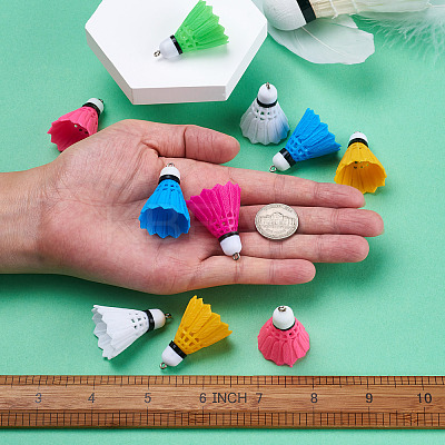 12Pcs 6 Colors Plastic Pendant FIND-TA0001-60-1
