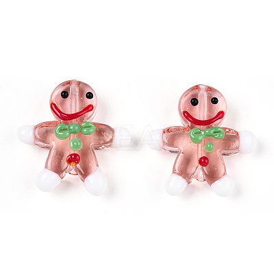 Gingerbread Man Handmade Lampwork Beads LAMP-G150-04F-1