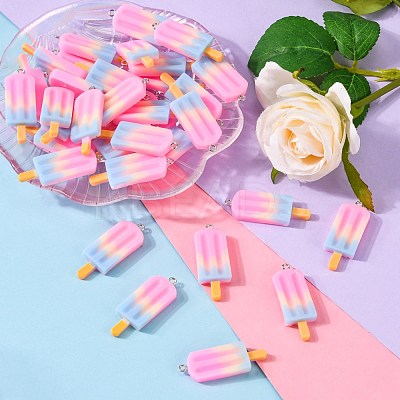 Rainbow Resin Pendants X-CRES-S359-30D-1