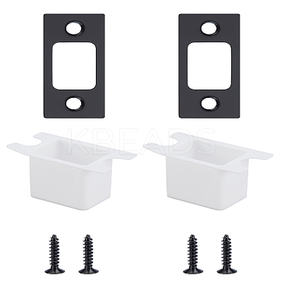 2 Sets 201 Stainless Steel Door Reinforcement Plate with Screws AJEW-LP0001-31EB-1