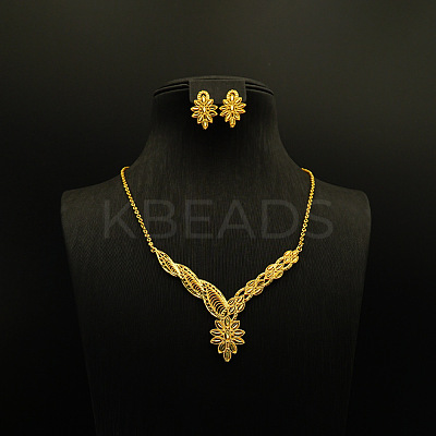 Brass Pendant Necklaces & Stud Earrings for Women FS-WGBE006-01-1