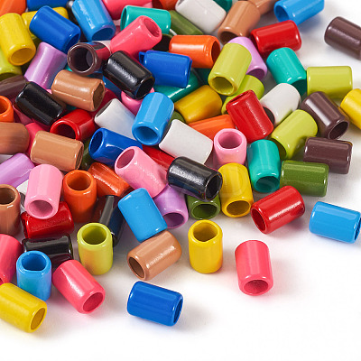 120Pcs 15 Colors Column Rack Plating Spray Painted Alloy Beads for Jewelry Making FIND-TA0002-74-1