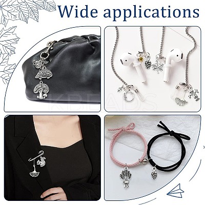 100Pcs 10 Styles Autumn Tibetan Style Alloy Pendants TIBEP-CJ0002-56-1