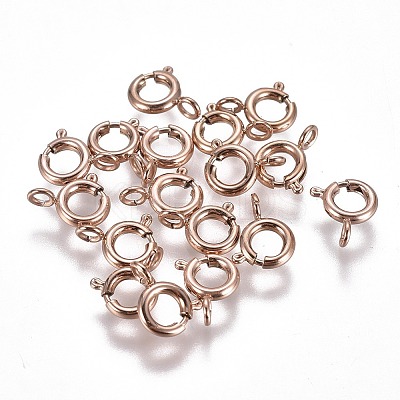 Ion Plating(IP) 304 Stainless Steel Spring Ring Clasps STAS-F224-02RG-B-1