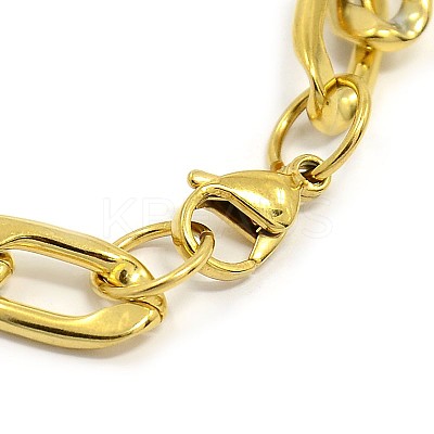 304 Stainless Steel Curb Chain/Twisted Chain Bracelets X-STAS-A028-B104G-1
