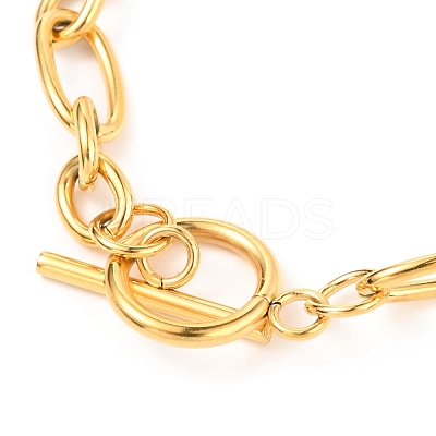 Unisex PVD Vacuum Plating 304 Stainless Steel Figaro Chain Bracelets BJEW-H541-06A-G-1