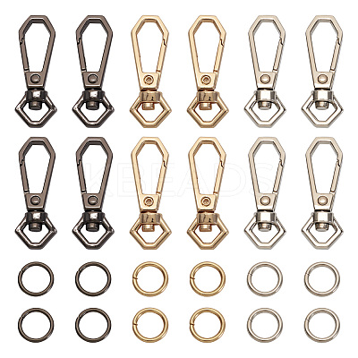 15Pcs 6 Colors Alloy Swivel Snap Hook Clasps FIND-TA0003-78-1