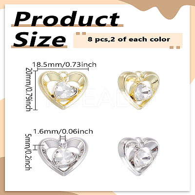 8Pcs 2 Colors Alloy Pendants FIND-LP0005-15-1