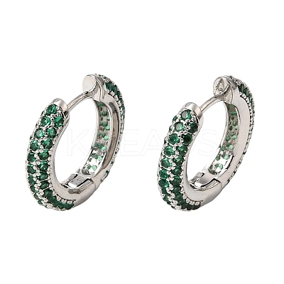 Brass Micro Pave Cubic Zirconia Hoop Earrings KK-CBA8324-24P-01-1