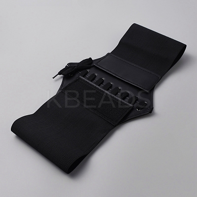 PU Leather Wide Elastic Corset Belts AJEW-WH0083-04-1