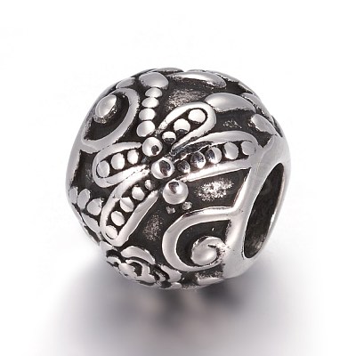 Retro 316 Surgical Stainless Steel European Style Beads OPDL-L013-26AS-1