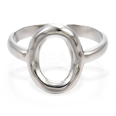 Non-Tarnish 304 Stainless Steel Hollow Oval Cuff Rings RJEW-N038-120P-1