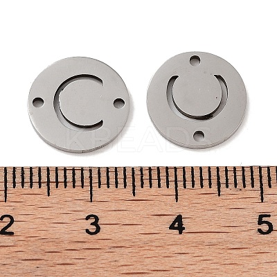 Non-Tarnish 201 Stainless Steel Hollow Flat Round Links FIND-R149-03C-P-1