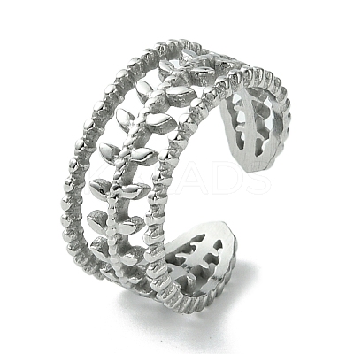 Non-Tarnish 304 Stainless Steel Open Cuff Ring RJEW-L110-045P-1