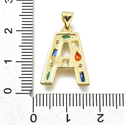 Brass Micro Pave Clear Cubic Zirconia Pendants KK-G521-01G-A-01-1