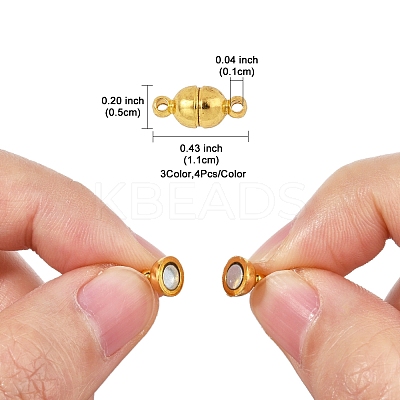 12 Sets 3 Colors Brass Magnetic Clasps KK-FS0001-55B-1
