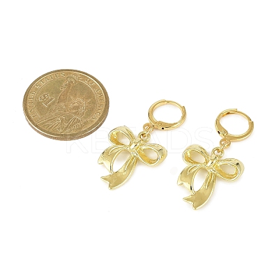 Bowknot Alloy Hoop Earrings EJEW-JE06357-02-1