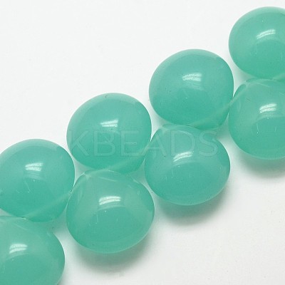 Dyed Natural Jade Teardrop Beads G-P094-11-1