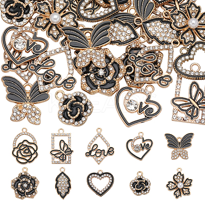 40Pcs 10 Style Alloy Enamel Pendants FIND-SC0008-32-1