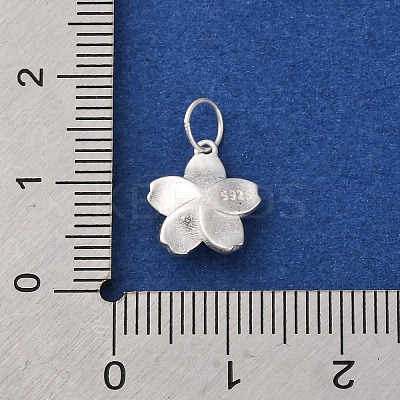 925 Sterling Silver White Enamel Flower Charms STER-D304-03S-1
