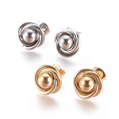 304 Stainless Steel Stud Earrings EJEW-I235-06-1