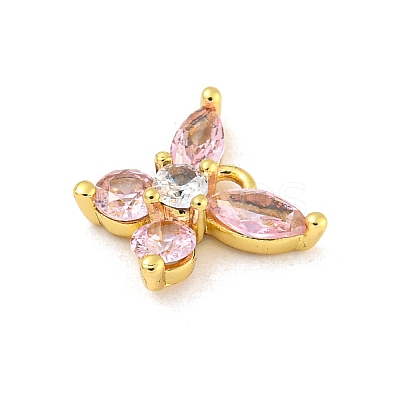 Rack Plating Brass Micro Pave Cubic Zirconia Charms KK-P277-22G-1