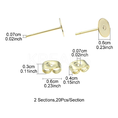 20Pcs 304 Stainless Steel Stud Earring Findings STAS-YW0001-42D-1
