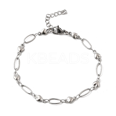 304 Stainless Steel Link Bracelets BJEW-A044-03C-P-1