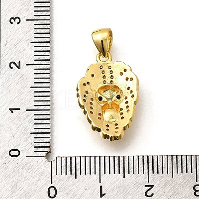 Rack Plating Brass Micro Pave Cubic Zirconia Enamel Pendants KK-L226-033G-02-1