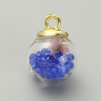 Transparent Glass Globe Pendants GLAA-TAC0005-002E-1