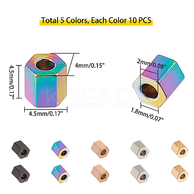 PVD Vacuum Plating 304 Stainless Steel Spacer Beads STAS-UN0010-14-1