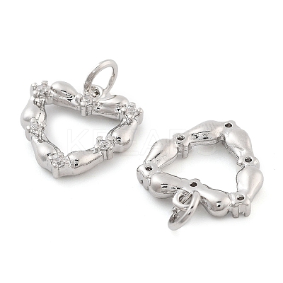 Rack Plating Brass & Cubic Zirconia Pendants KK-S371-05P-1