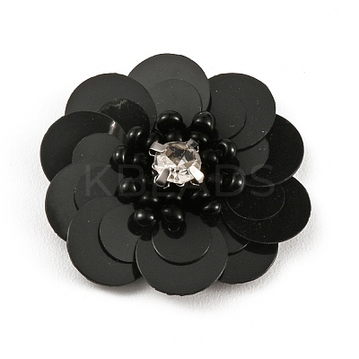 Flower Shape PVC Sequin/Paillette Beading Appliques DIY-WH0308-287F-1