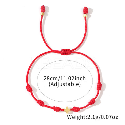 Adjustable Brass Bead Braided Bead Bracelets GN5772-1-1