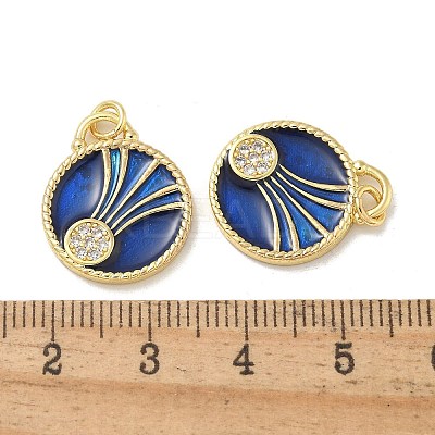 Brass Micro Pave Cubic Zirconia Pendants KK-B124-04G-01-1