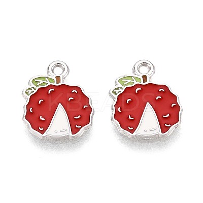 Fruit Alloy Enamel Charms PALLOY-S058-01P-16-1