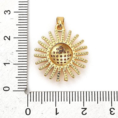 Brass Micro Pave Clear Cubic Zirconia Pendants KK-S503-02G-1