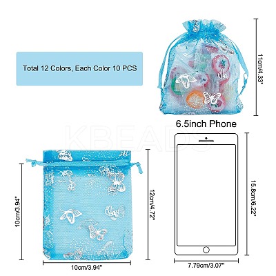 120 Pcs 12 Styles Lace Organza Drawstring Gift Bags OP-PH0001-25-1