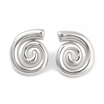 Left and Right Non-Tarnish Vortex 304 Stainless Steel Stud Earrings for Women EJEW-L283-098P-1