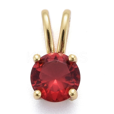 Brass Micro Pave Cubic Zirconia Pendants KK-P192-04-G02-1