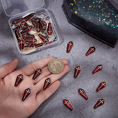 56pcs 2 Colors Halloween Theme Alloy Enamel Pendants ENAM-ME0001-41-1