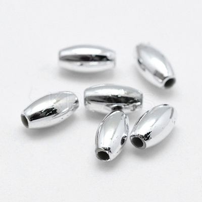 Plating Eco-Friendly Plastic Beads X-KY-K002-03-8x4mm-S-1