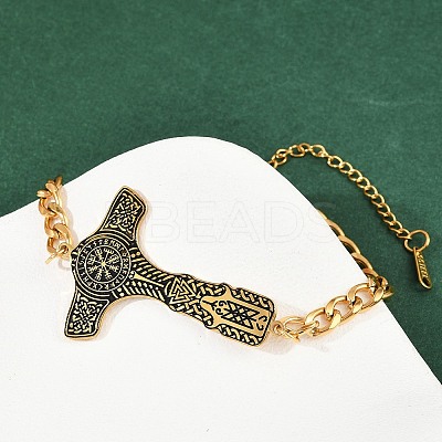 304 Stainless Steel Enamel Link Bracelets BJEW-P356-01A-G-1