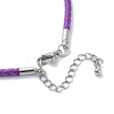 Polyester Cord Braided Bracelet Makings MAK-Z003-01P-20-1