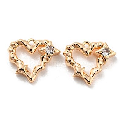 Brass Micro Pave Cubic Zirconia Pendants KK-E090-06G-1