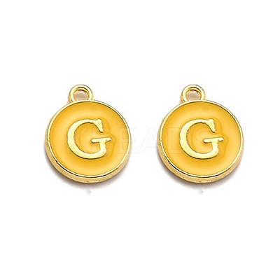 Golden Plated Alloy Enamel Charms LS-ENAM-Q437-13G-1